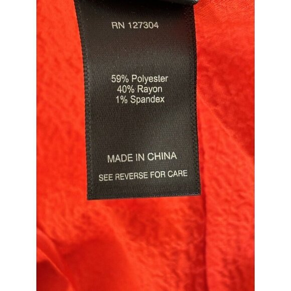 Ali Miles Size 1X Bright Orange Decorative Button Popcorn Textured Crinkle Top - Picture 6 of 8